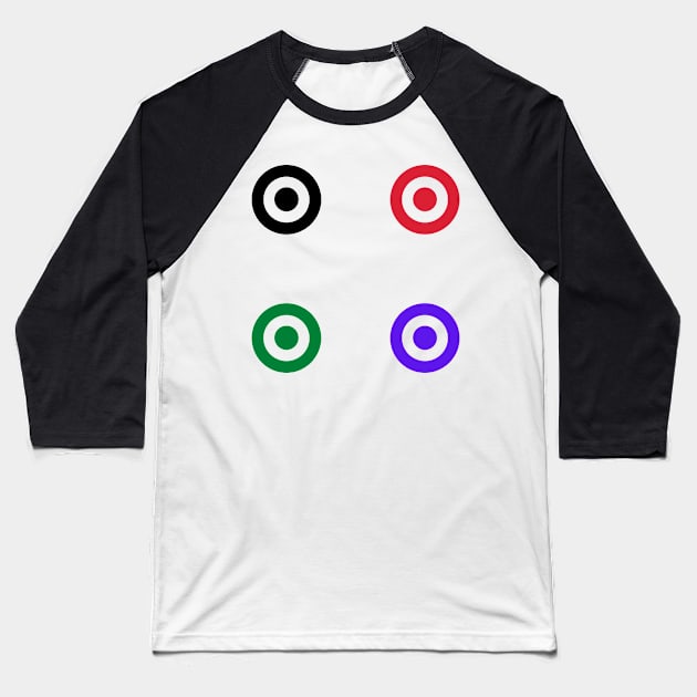 red blue black green target archery design Baseball T-Shirt by Artistic_st